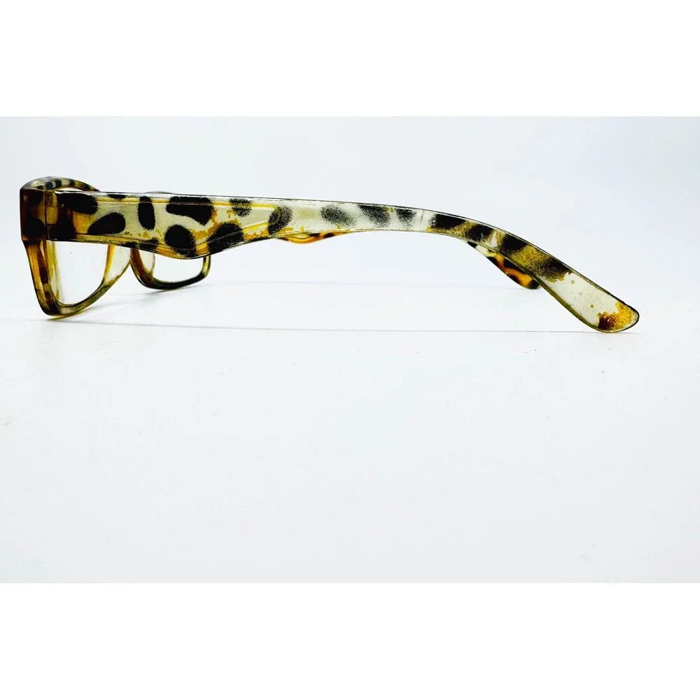 Unbranded Eyeglasses Women Animal Print Yellow Black Square Frames 41586
